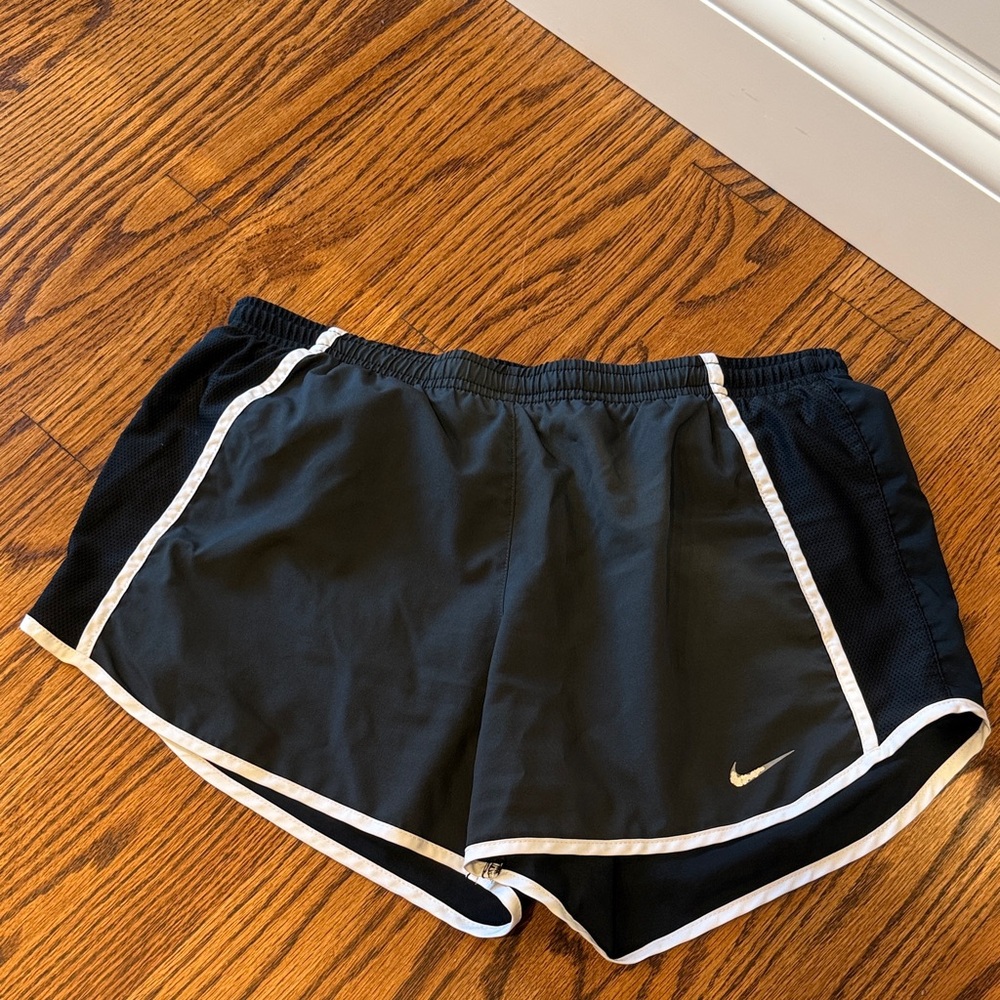 Nike Women's Black and White Athletic Shorts